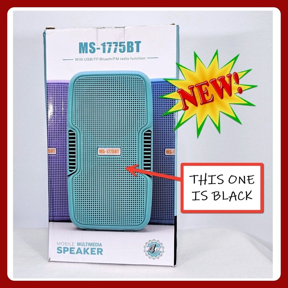 Unbranded MS-1775BT Wireless Bluetooth Speaker Black‎ NWT